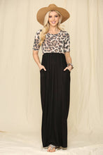 Load image into Gallery viewer, Black &amp; Leopard Maxi Dress
