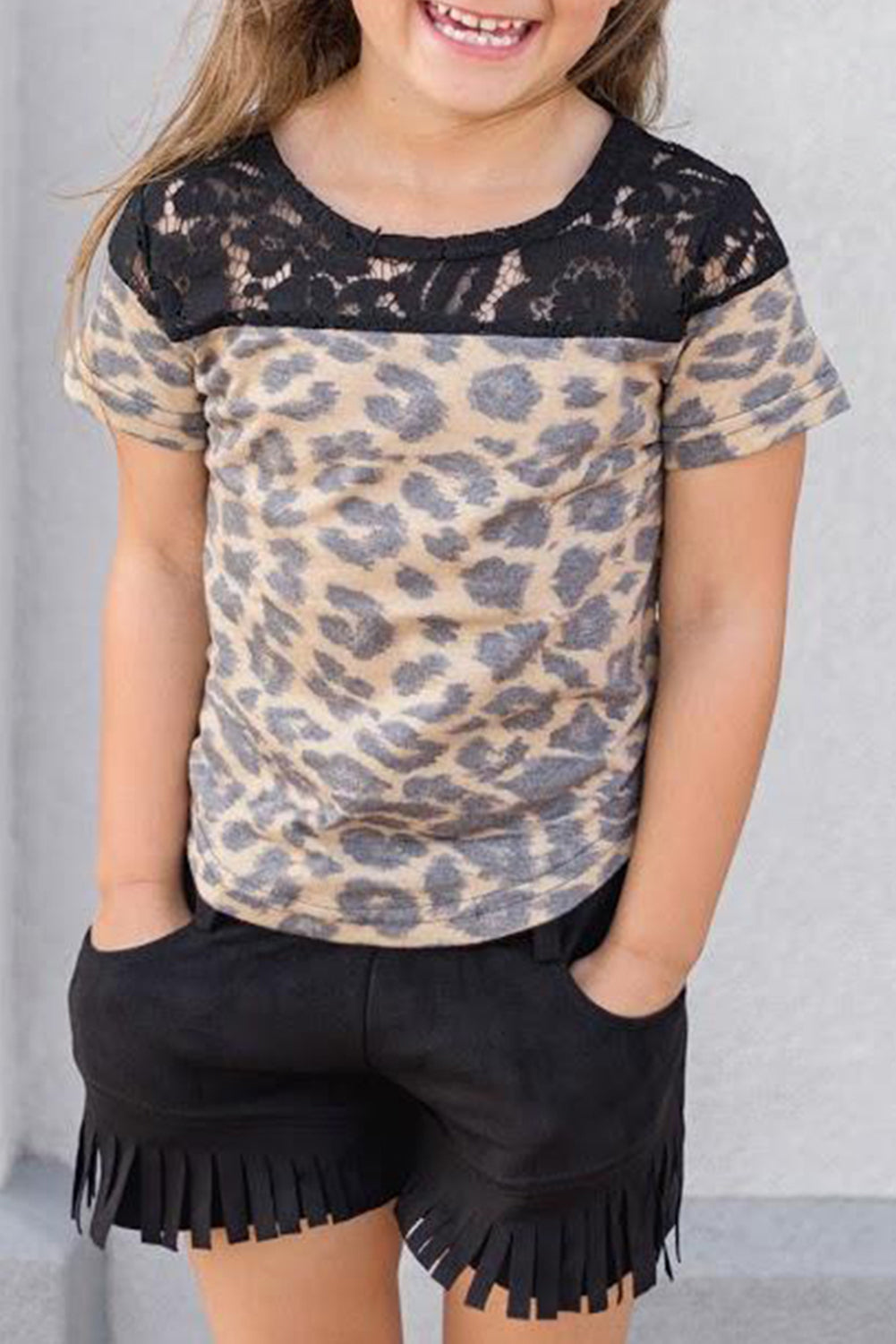 Lacy Leopard Kid Top