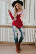 Load image into Gallery viewer, Sequin Heart Striped Long Sleeve Top
